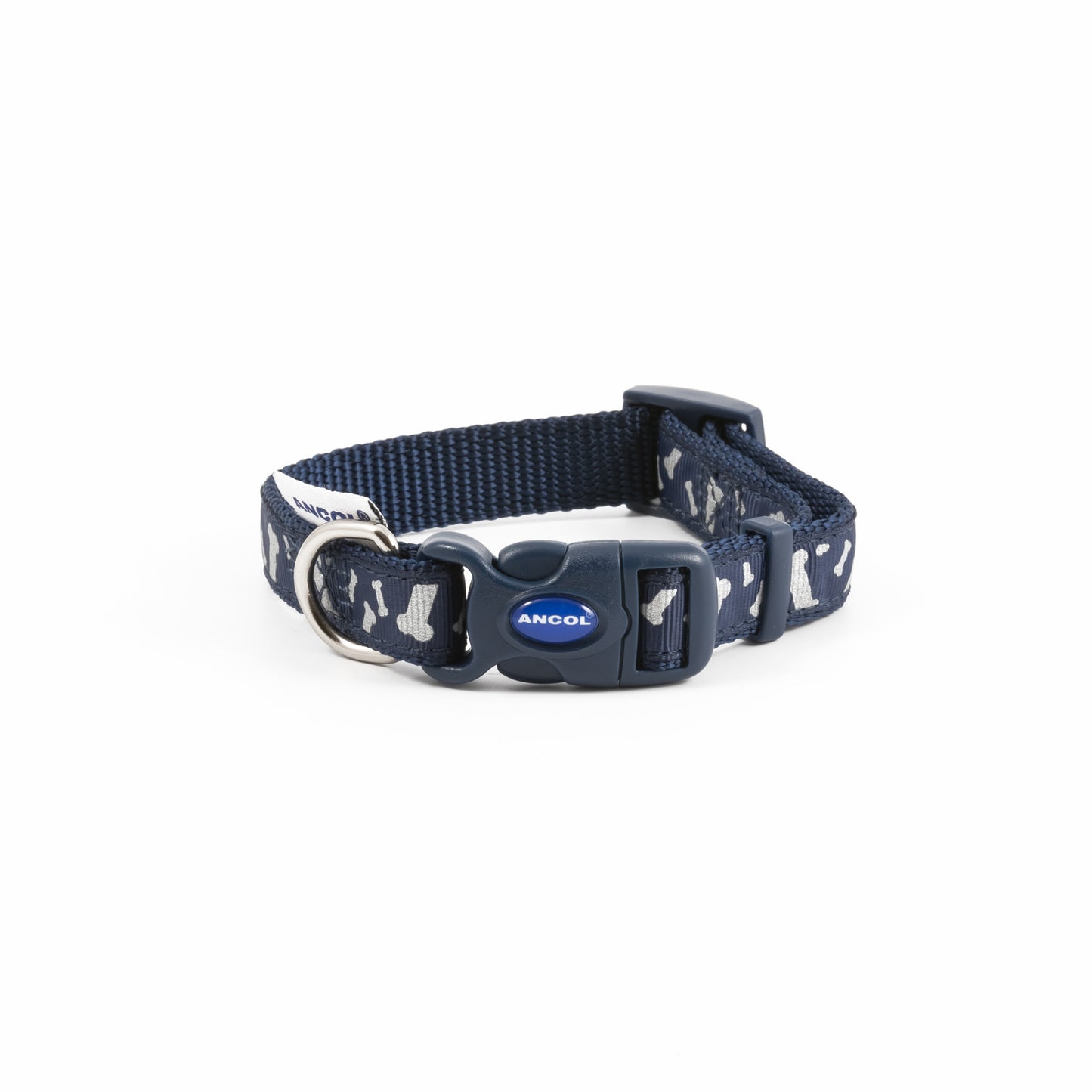 Ancol Paw'n'Bone Adj Refl Coll Blue 1-2