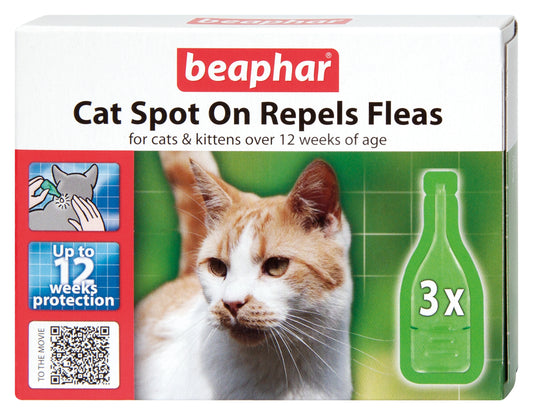 Beaphar Cat Spot On Repel Flea 12Wk 3x6