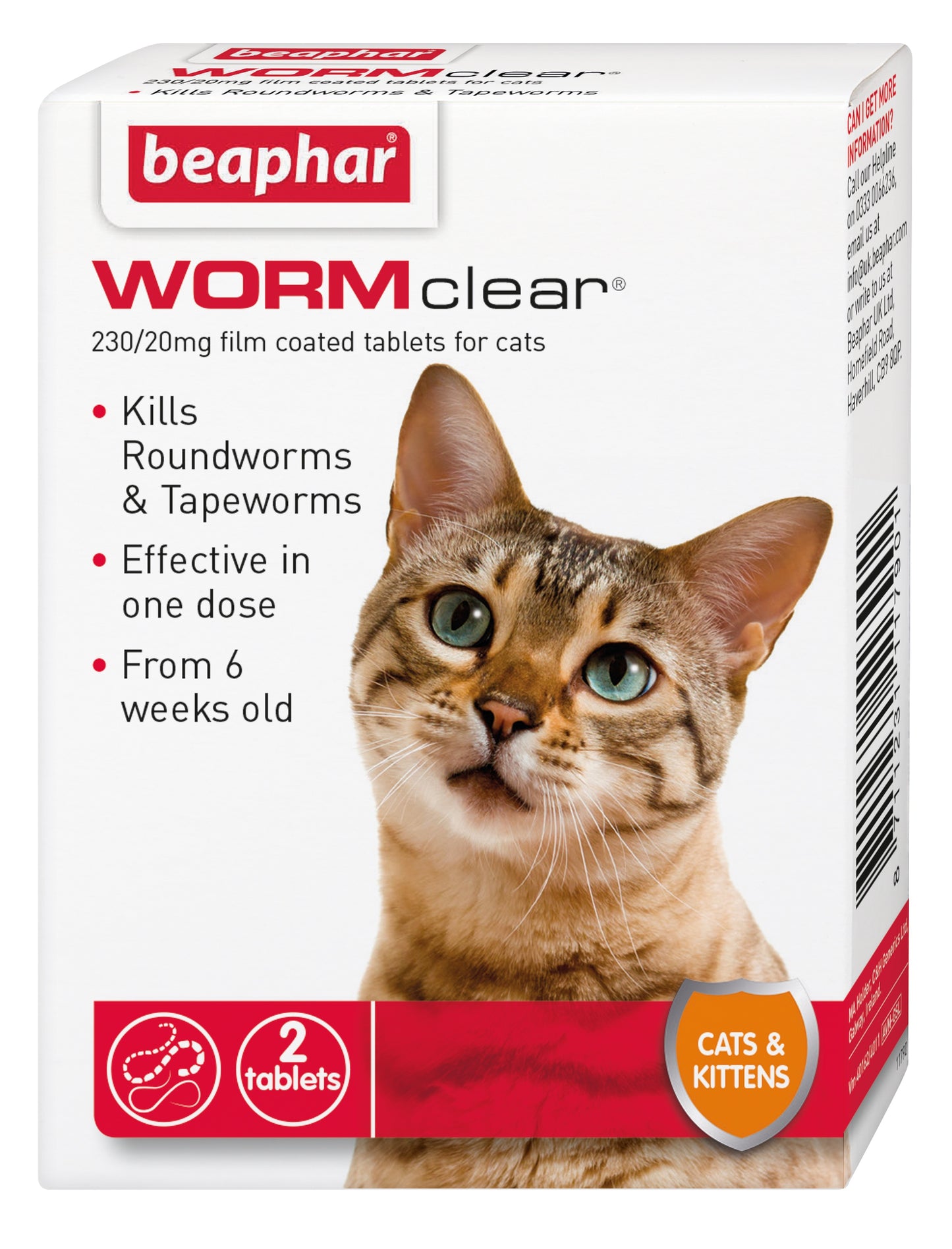 Beaphar WORMclear Cat 2 Tablets x6