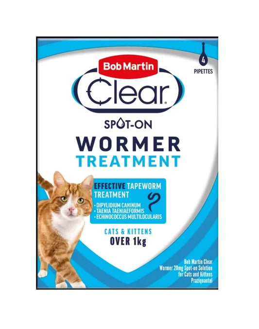 BM Clear Cat SpotOn Wormer 4 Pip x6