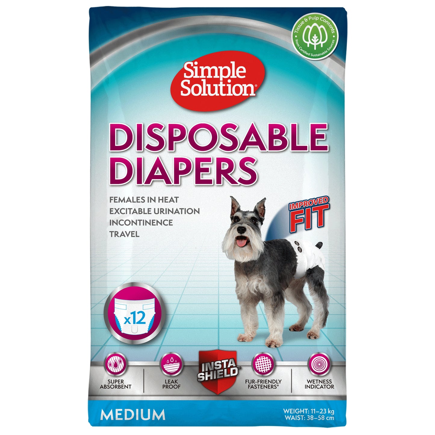 S Solution Bitch Disposable Diapers x12 Medium