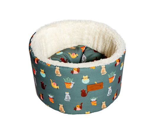 FatFace Mischievous Cats Cat Cosy Bed Large