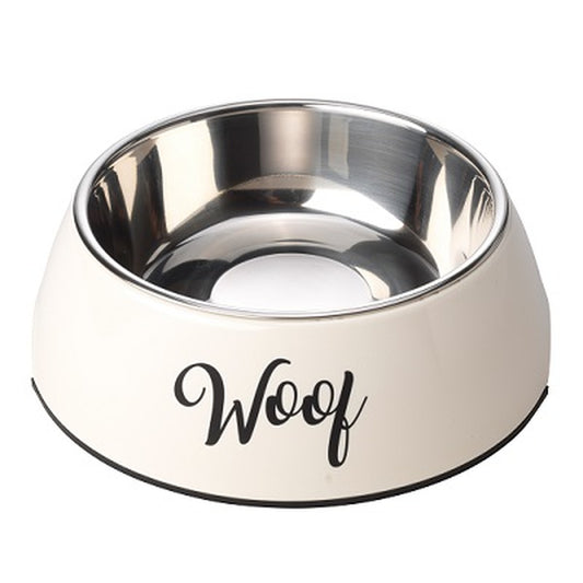 HOP Cream Woof 2 in 1 Dog Bowl Large