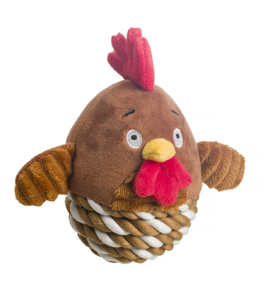 HOP Chicken Rope Ball Dog Toy