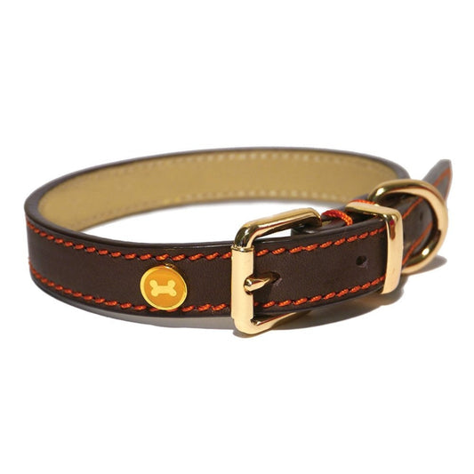 Lux Leather Brown Collar 14-18" x 3/4"