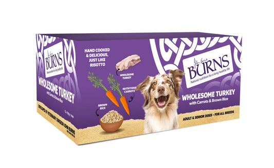Burns Dog Tray Wholesome Turkey 12x150g