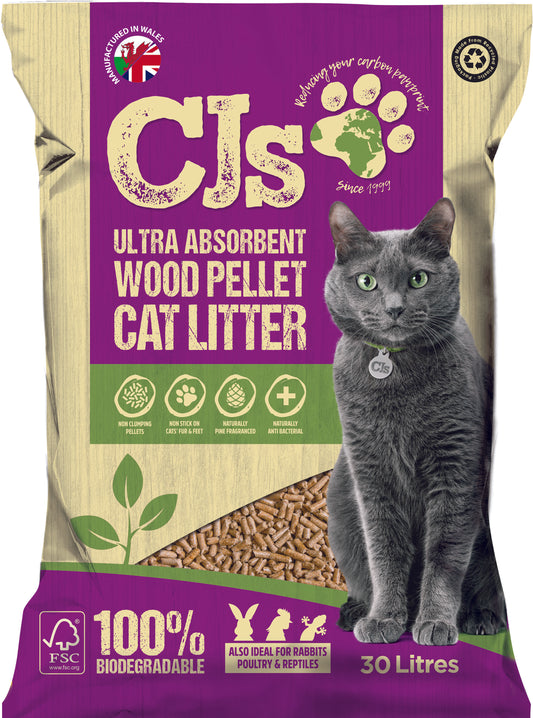 CJs Ultra Absorb Cat Litter Pellets 30 L