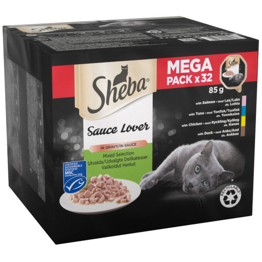 Sheba Tray Sauce Lover Mix 32x85g