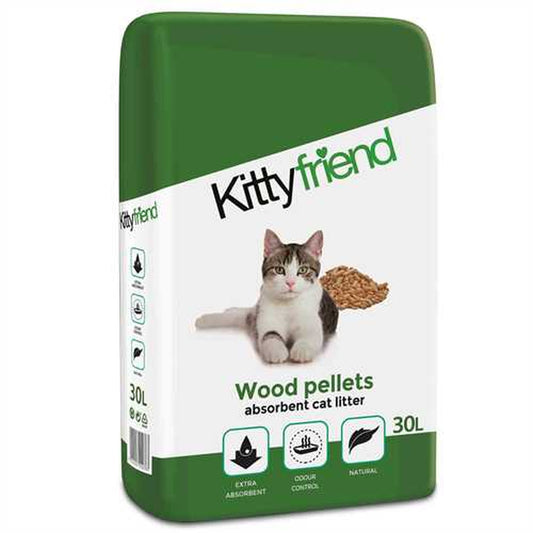 Kitty Friend Wood Pellets Cat Litter 30 L